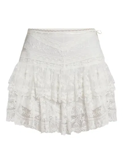 Loveshackfancy Lace Mini Skirt In White