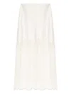 Loveshackfancy Lace-panel Midi Skirt In White