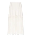 Loveshackfancy Lace-panel Midi Skirt In White