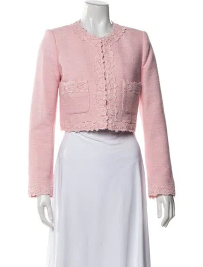 Pre-owned Loveshackfancy Lace Pattern Jacket In Pink
