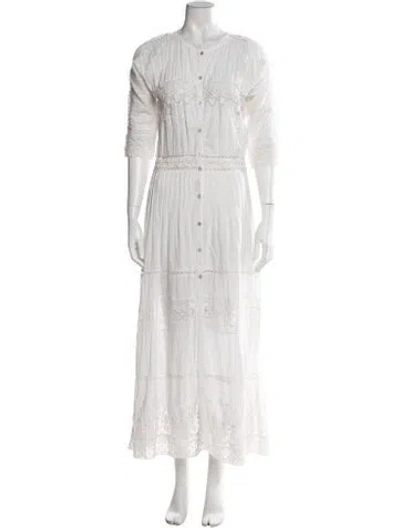 Pre-owned Loveshackfancy Lace Pattern Long Dress In Multi