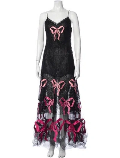 Pre-owned Loveshackfancy Lace Pattern Long Dress In Multicolor