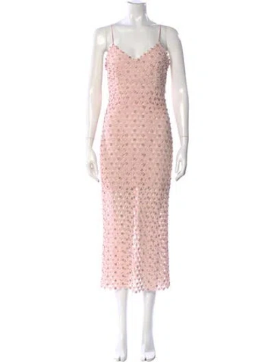 Pre-owned Loveshackfancy Lace Pattern Long Dress In Pink