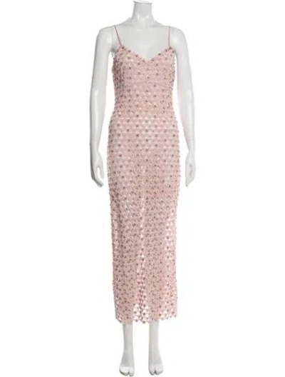 Pre-owned Loveshackfancy Lace Pattern Long Dress In Pink