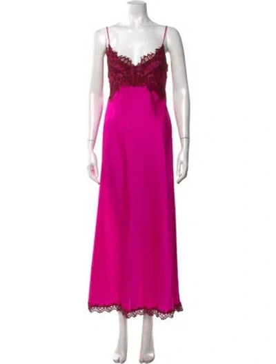 Pre-owned Loveshackfancy Lace Pattern Long Dress In Pink