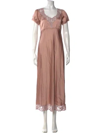 Pre-owned Loveshackfancy Lace Pattern Long Dress In Pink
