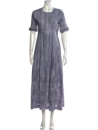 Pre-owned Loveshackfancy Lace Pattern Long Dress In Purple