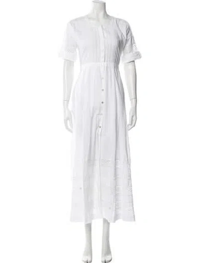 Pre-owned Loveshackfancy Lace Pattern Long Dress W/ Tags In White