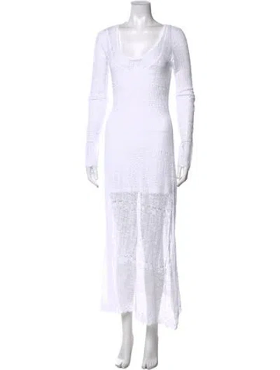 Pre-owned Loveshackfancy Lace Pattern Long Dress W/ Tags In White