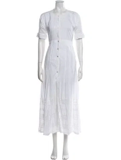 Pre-owned Loveshackfancy Lace Pattern Long Dress In White