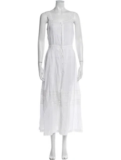 Pre-owned Loveshackfancy Lace Pattern Long Dress In White