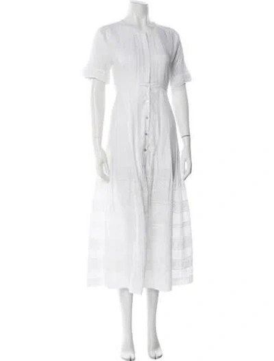 Pre-owned Loveshackfancy Lace Pattern Long Dress In White