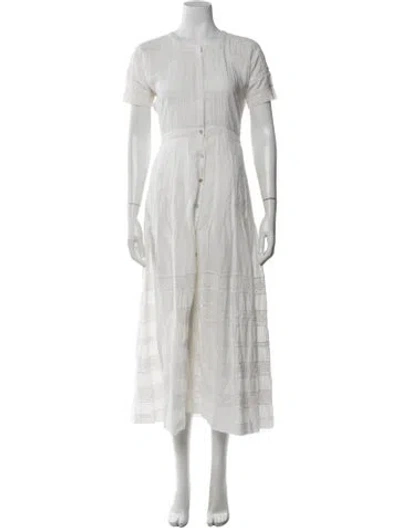 Pre-owned Loveshackfancy Lace Pattern Long Dress In White