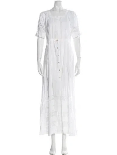 Pre-owned Loveshackfancy Lace Pattern Long Dress In White