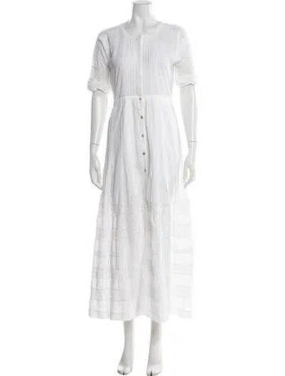 Pre-owned Loveshackfancy Lace Pattern Long Dress In White