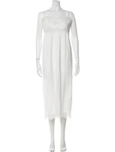 Pre-owned Loveshackfancy Lace Pattern Long Dress In White