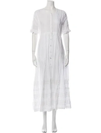Pre-owned Loveshackfancy Lace Pattern Long Dress In White