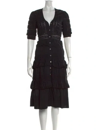 Pre-owned Loveshackfancy Lace Pattern Midi Length Dress In Multicolor
