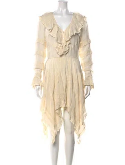 Pre-owned Loveshackfancy Lace Pattern Midi Length Dress W/ Tags In Neutral