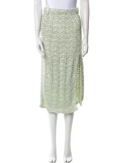 Pre-owned Loveshackfancy Lace Pattern Midi Length Skirt In Green