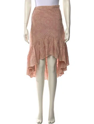 Pre-owned Loveshackfancy Lace Pattern Midi Length Skirt In Neutral