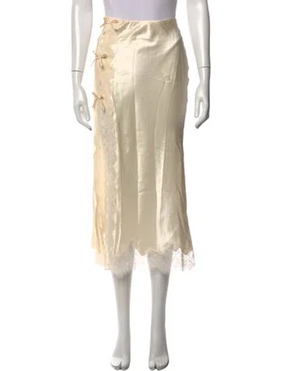 Pre-owned Loveshackfancy Lace Pattern Midi Length Skirt In Neutrals
