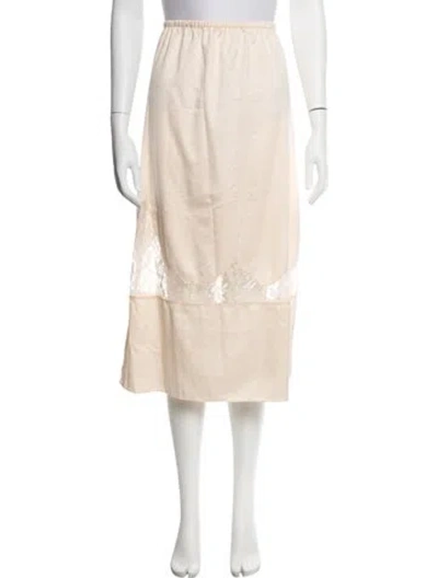 Pre-owned Loveshackfancy Lace Pattern Midi Length Skirt In Neutrals