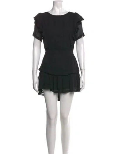 Pre-owned Loveshackfancy Lace Pattern Mini Dress In Black