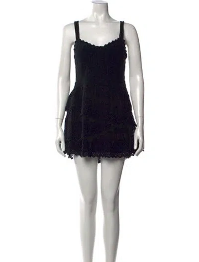 Pre-owned Loveshackfancy Lace Pattern Mini Dress In Blue