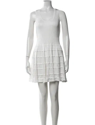 Pre-owned Loveshackfancy Lace Pattern Mini Dress In Neutrals