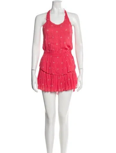 Pre-owned Loveshackfancy Lace Pattern Mini Dress In Pink