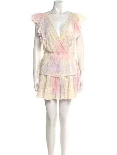 Pre-owned Loveshackfancy Lace Pattern Mini Dress In Pink