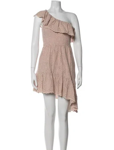 Pre-owned Loveshackfancy Lace Pattern Mini Dress In Pink