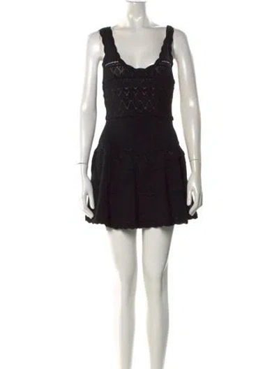 Pre-owned Loveshackfancy Lace Pattern Mini Dress W/ Tags In Black
