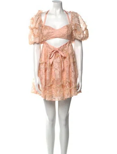 Pre-owned Loveshackfancy Lace Pattern Mini Dress W/ Tags In Multi