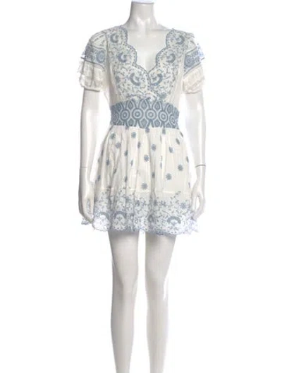 Pre-owned Loveshackfancy Lace Pattern Mini Dress W/ Tags In Multi