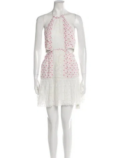 Pre-owned Loveshackfancy Lace Pattern Mini Dress W/ Tags In Pink