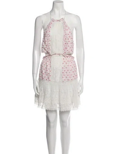 Pre-owned Loveshackfancy Lace Pattern Mini Dress W/ Tags In White