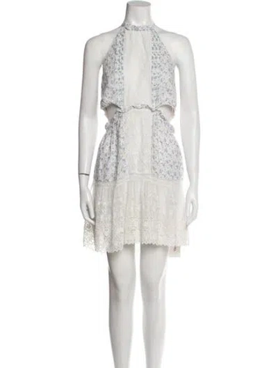 Pre-owned Loveshackfancy Lace Pattern Mini Dress In White
