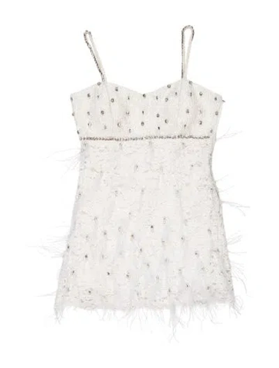 Pre-owned Loveshackfancy Lace Pattern Mini Dress In White