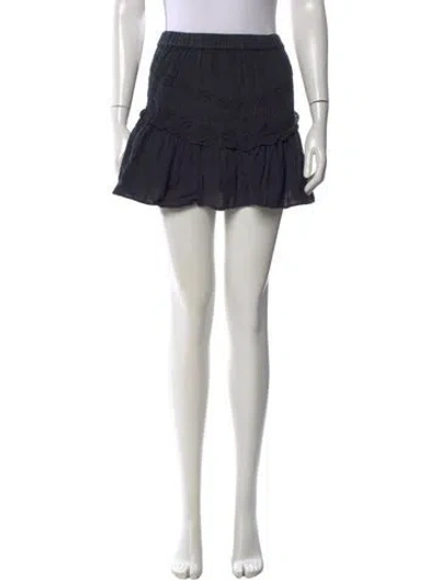 Pre-owned Loveshackfancy Lace Pattern Mini Skirt In Black