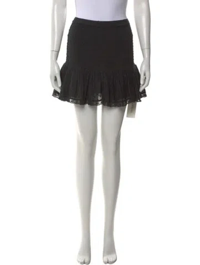 Pre-owned Loveshackfancy Lace Pattern Mini Skirt In Black