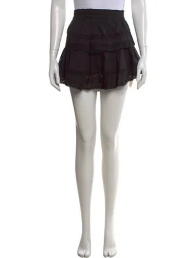 Pre-owned Loveshackfancy Lace Pattern Mini Skirt In Black