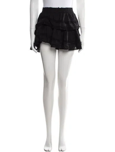 Pre-owned Loveshackfancy Lace Pattern Mini Skirt In Black