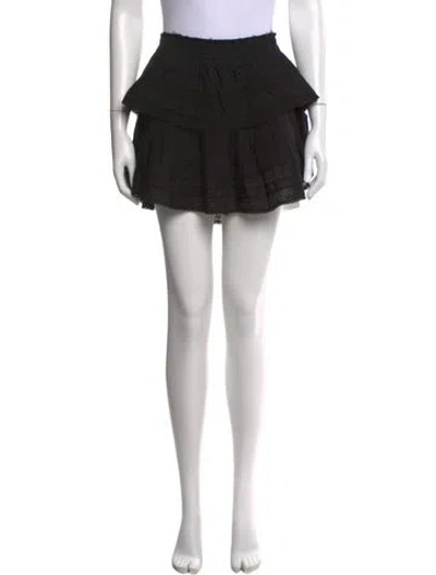 Pre-owned Loveshackfancy Lace Pattern Mini Skirt In Black