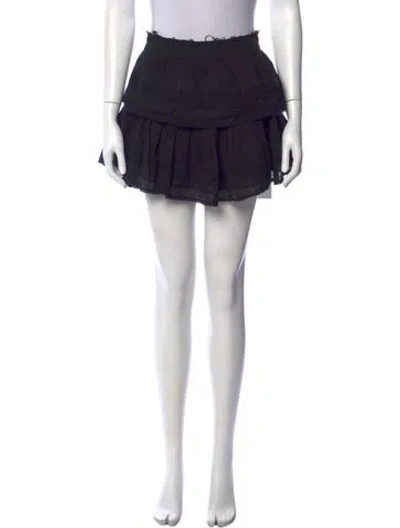 Pre-owned Loveshackfancy Lace Pattern Mini Skirt In Black