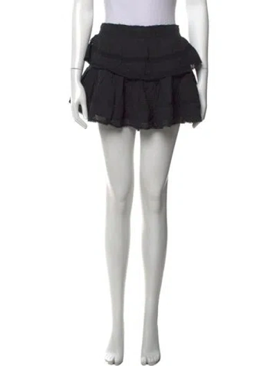 Pre-owned Loveshackfancy Lace Pattern Mini Skirt In Black