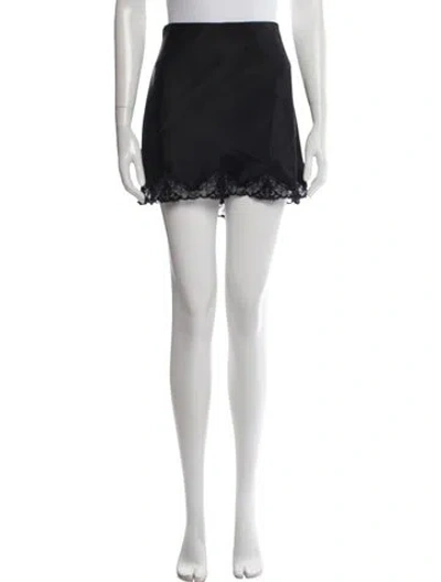 Pre-owned Loveshackfancy Lace Pattern Mini Skirt In Black