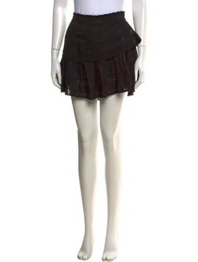 Pre-owned Loveshackfancy Lace Pattern Mini Skirt In Black