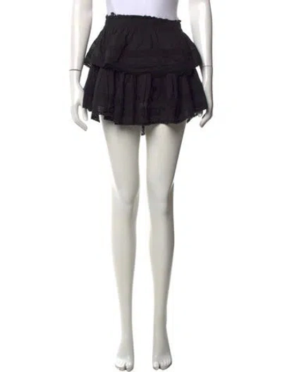 Pre-owned Loveshackfancy Lace Pattern Mini Skirt In Black